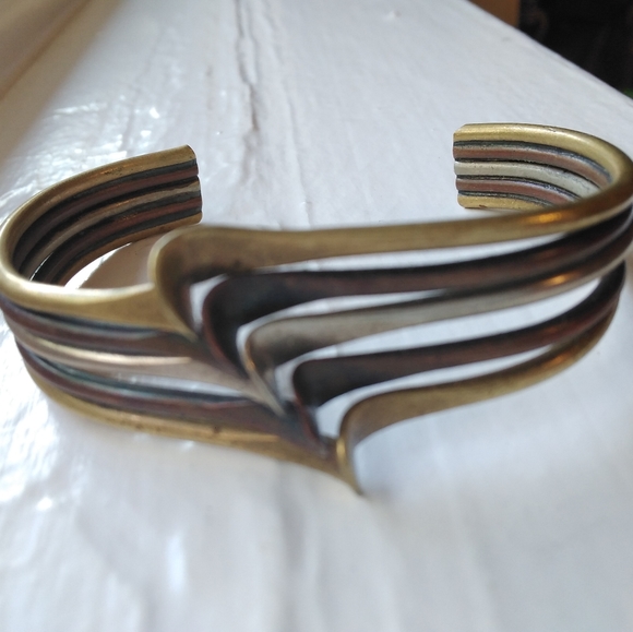 Brass, Silver, Copper Cuff - Picture 4 of 4